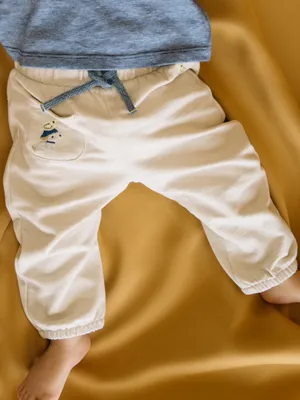 Pantalon néojog en molleton graté beige chiné clair