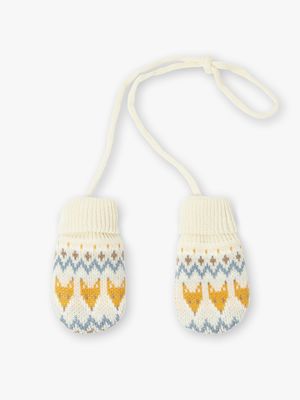 Moufles beige en tricot