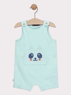 Combinaison courte bébé garçon bleu turquoise