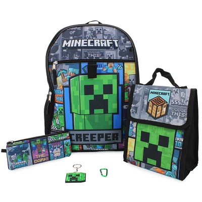 MINECRAFT 5-Piece Backpack Set