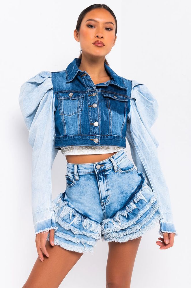 Light Wash Distressed Denim Jacket-100% Cotton-super India | Ubuy