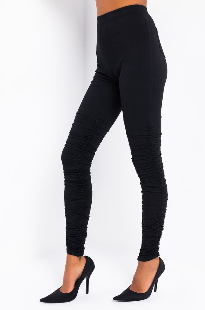 stacked joggers black