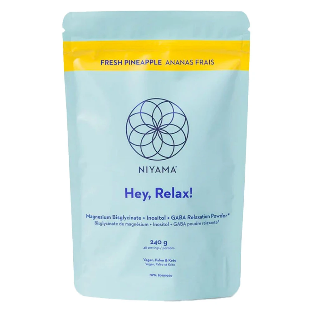 Hey, Relax Magnesium+Inositol+GABA Relaxation Powder Fresh Pineapple