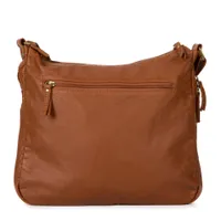 Large Faux Leather Expandable Crossbody Bag