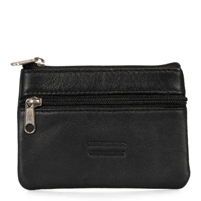 Basics Leather Front Zip Coin Case