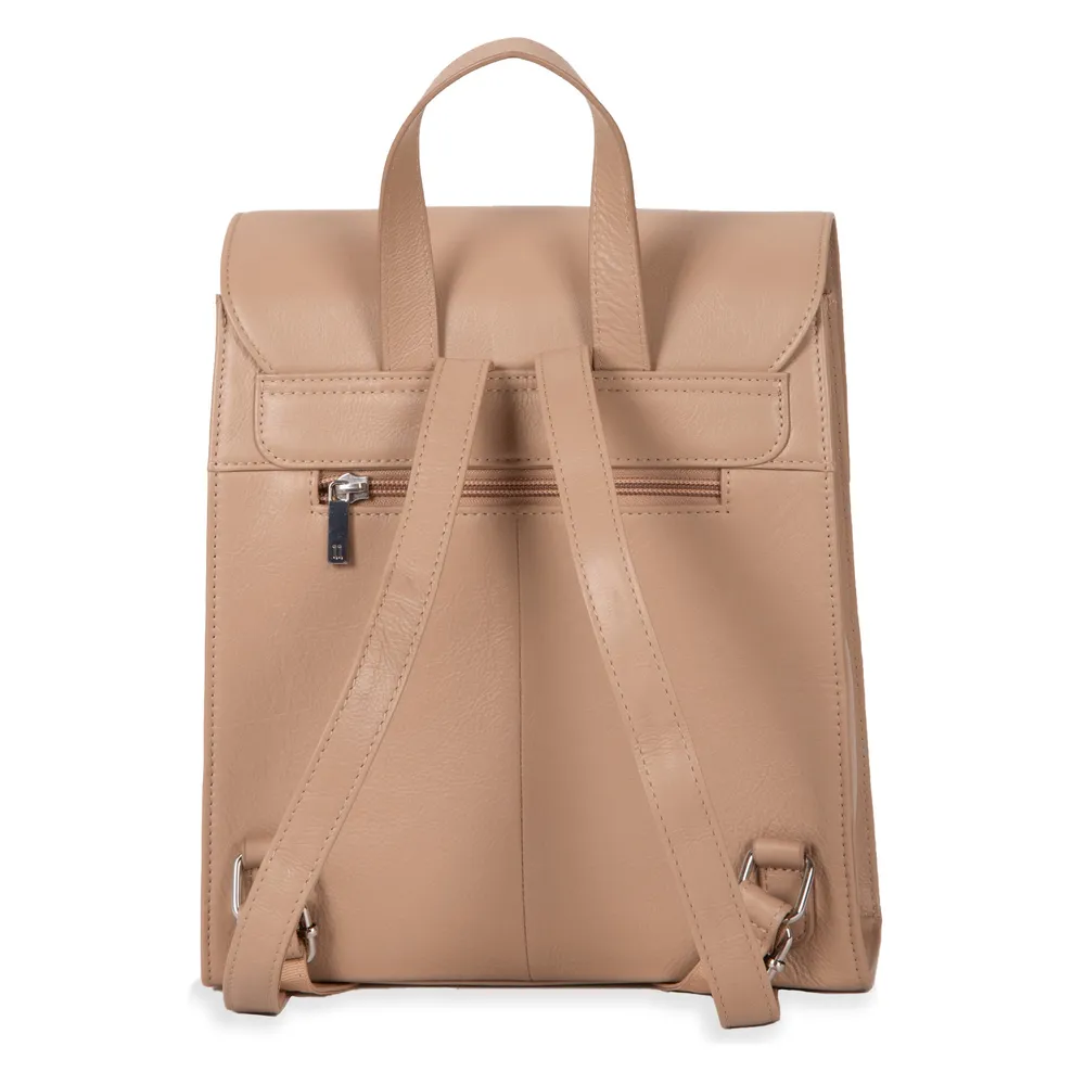 FINAL SALE Leather RFID Flapover Fashion Backpack