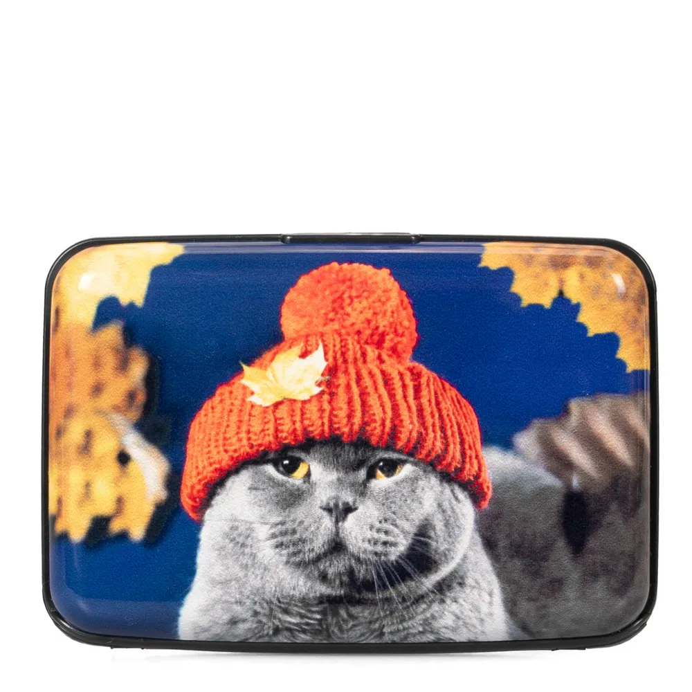 Aluminum Card Holder Fall Cat