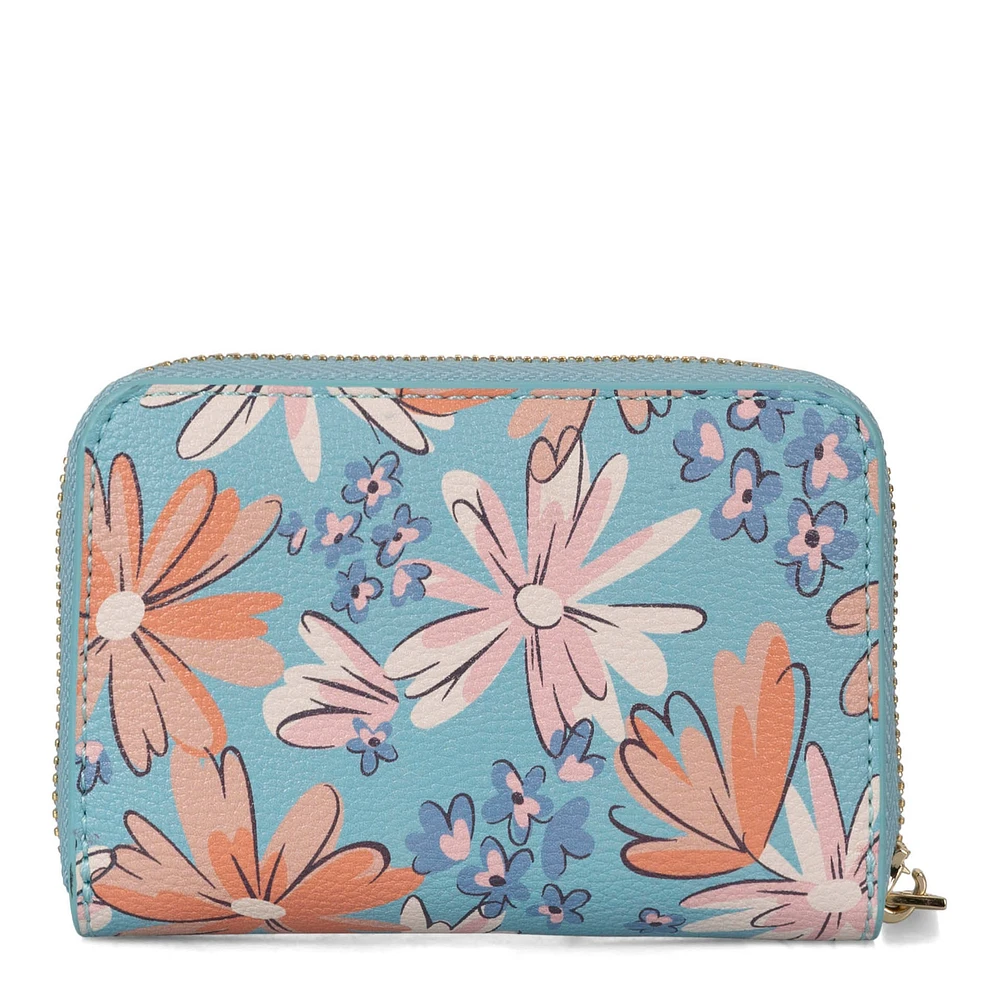 Nora RFID Floral Small Zip-Around Wallet