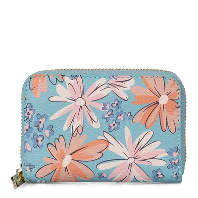 Nora RFID Floral Small Zip-Around Wallet