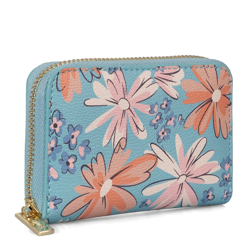 Nora RFID Floral Small Zip-Around Wallet