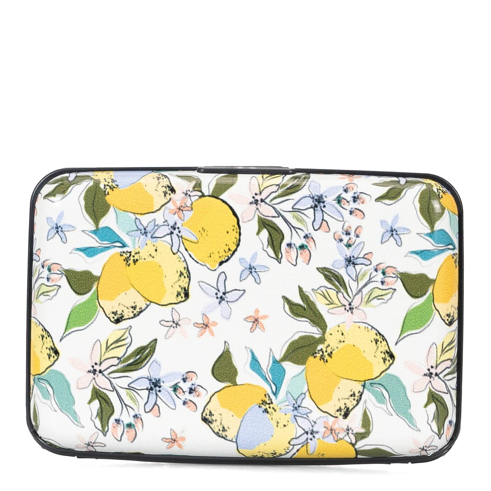 Porte-cartes RFID en aluminium Lemons & Flowers