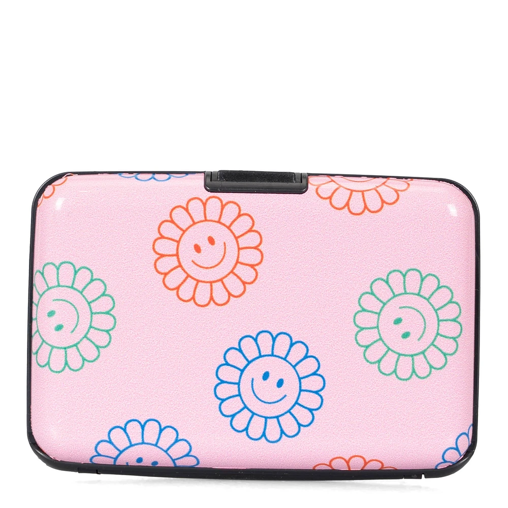 Smiling Flowers Aluminium RFID Card Holder