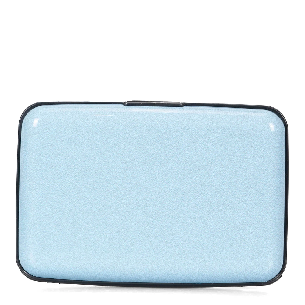 Porte-cartes RFID en aluminium Solid Light Blue