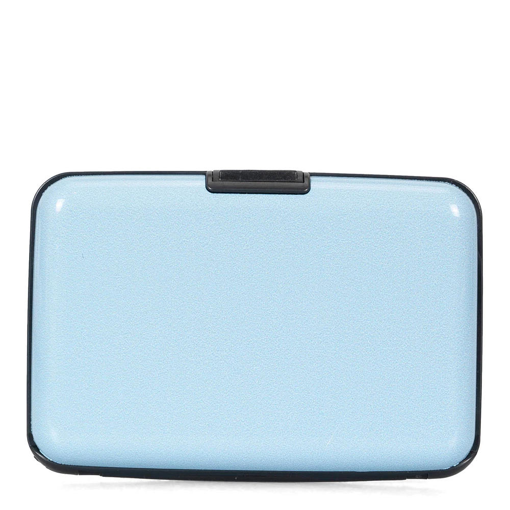 Porte-cartes RFID en aluminium Solid Light Blue