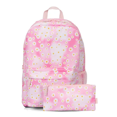 Mega Value Pink Daisy Backpack and Pencil Case