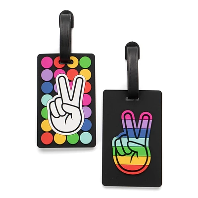 Tracker Peace Sign Luggage tag, 2pk