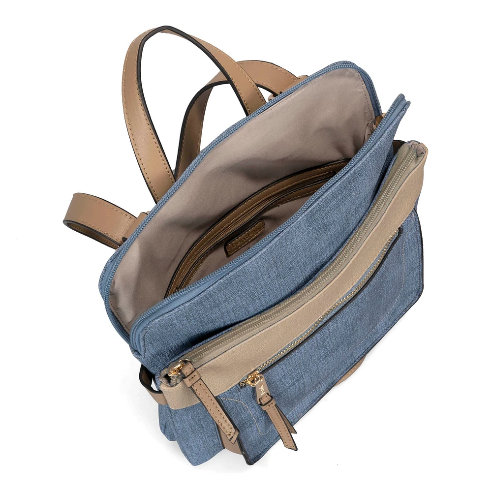 Faux Linen Convertible Backpack | RFID