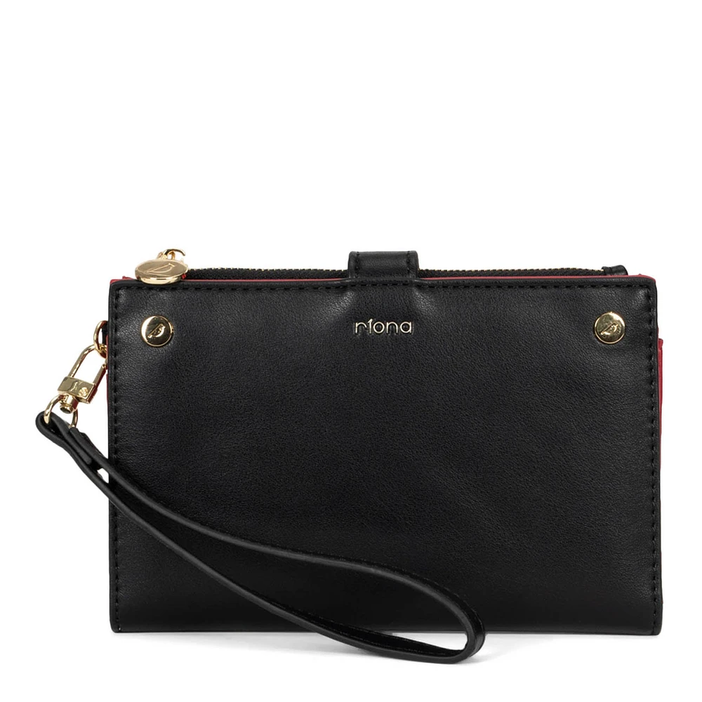 Riona Avery Smooth RFID Two-Toned Wristlet