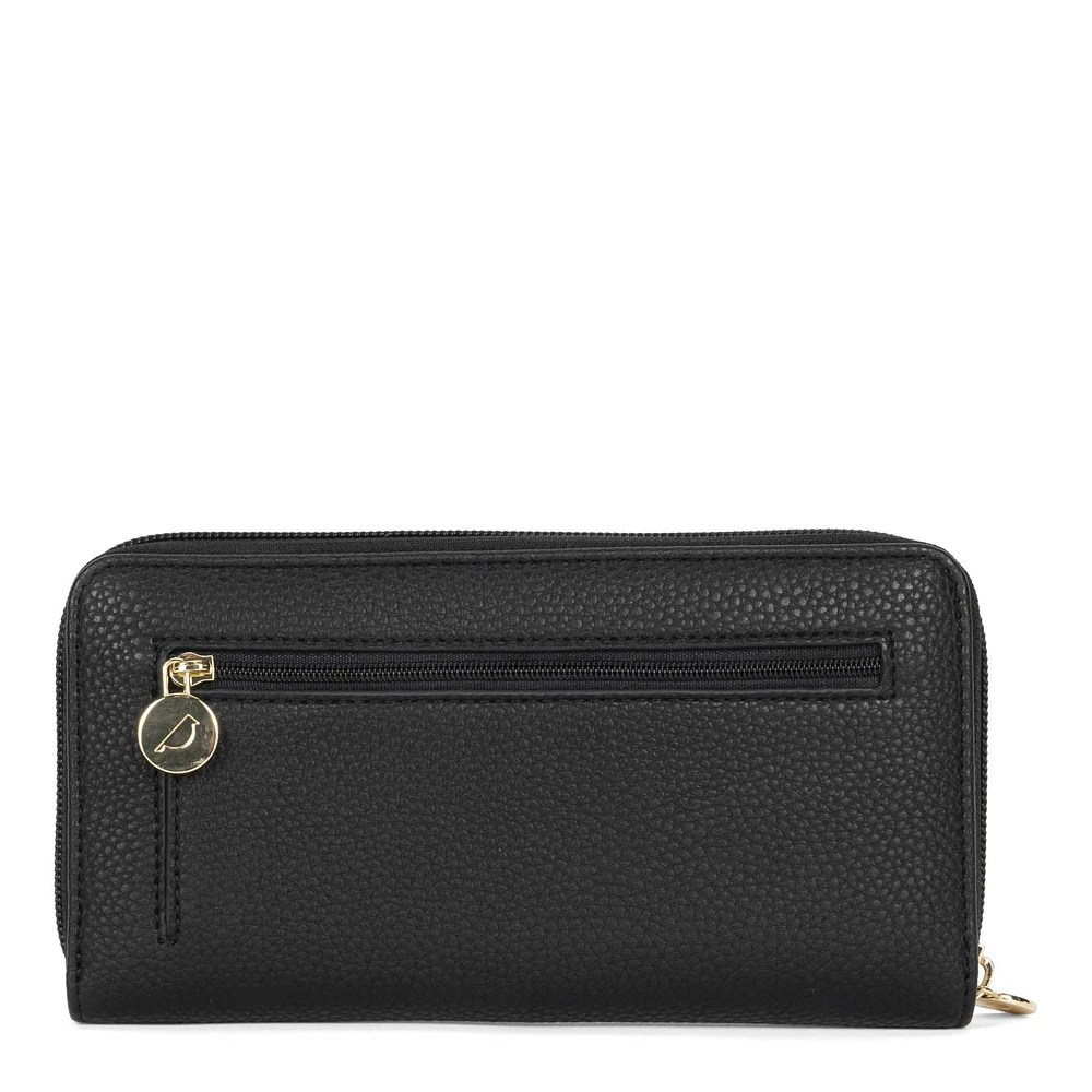 Riona Ivy Pebbled RFID Zip Around Wallet