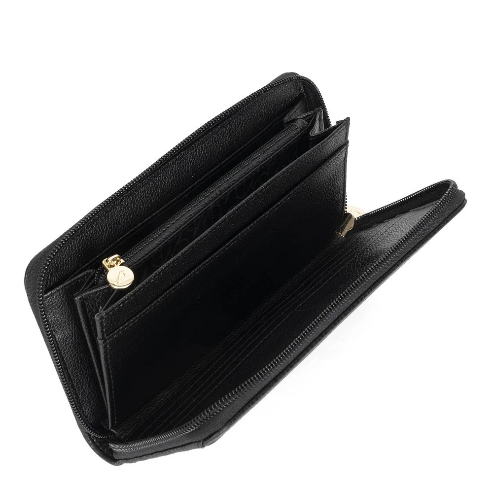 Riona Ivy Pebbled RFID Zip Around Wallet