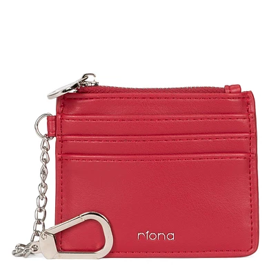 Riona Winnie Smooth RFID Keychain CC Holder Red