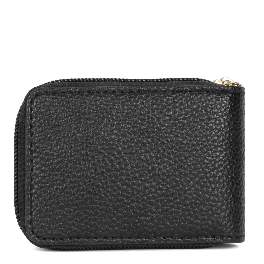 Riona Soho Pebbled RFID Zip Around Accordian Wallet