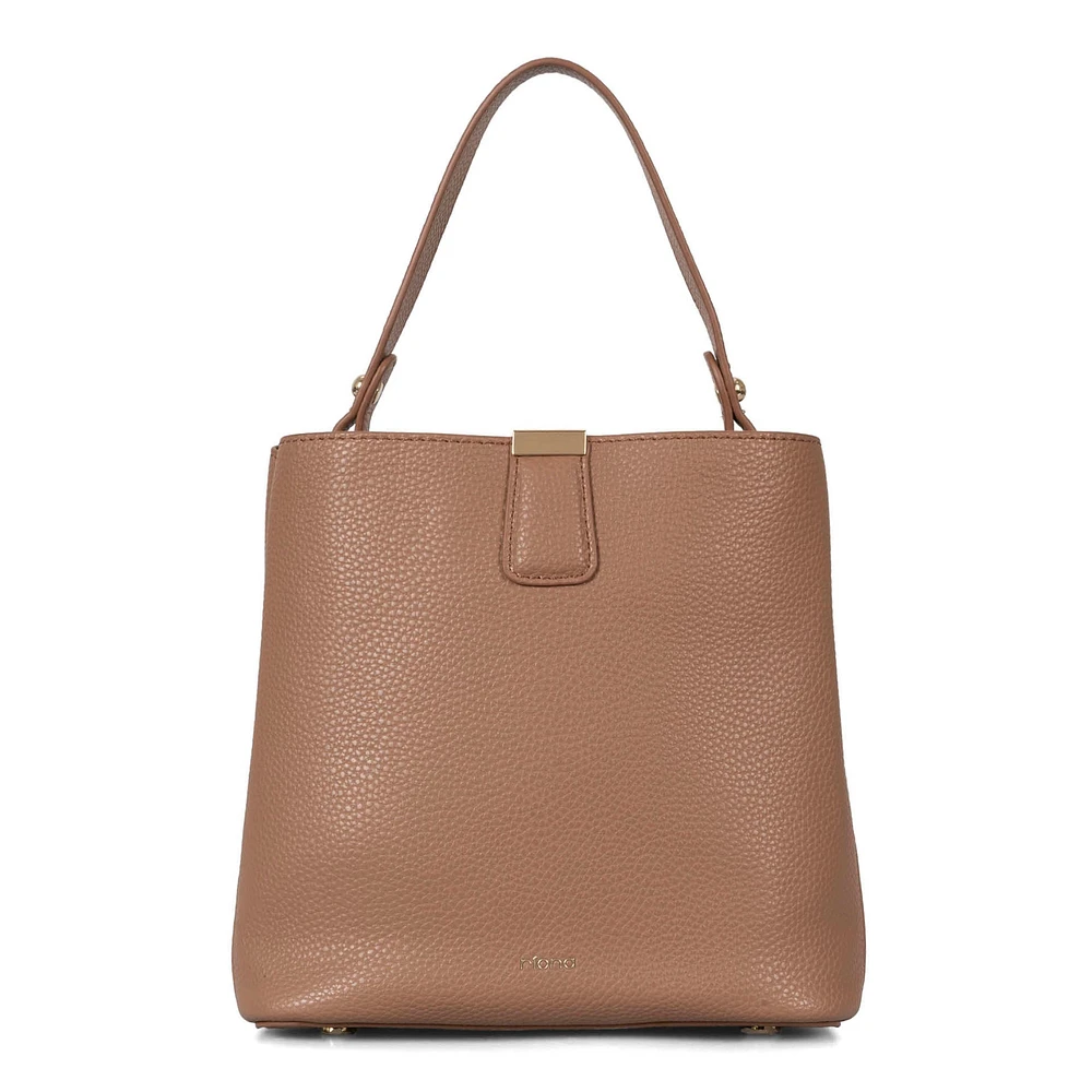 Riona Janis RFID Bucket Bag pebbled