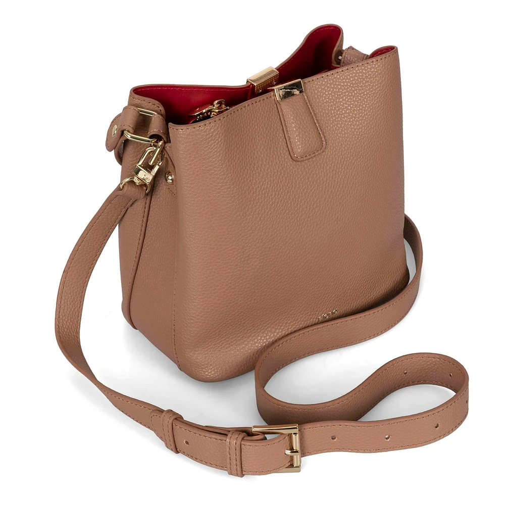 Riona Janis RFID Bucket Bag pebbled