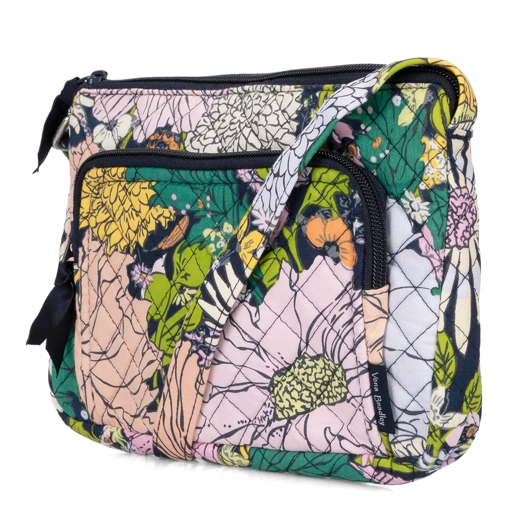 Petit sac à bandoulière hipster RFID Vera Bradley à motif floral Bloom