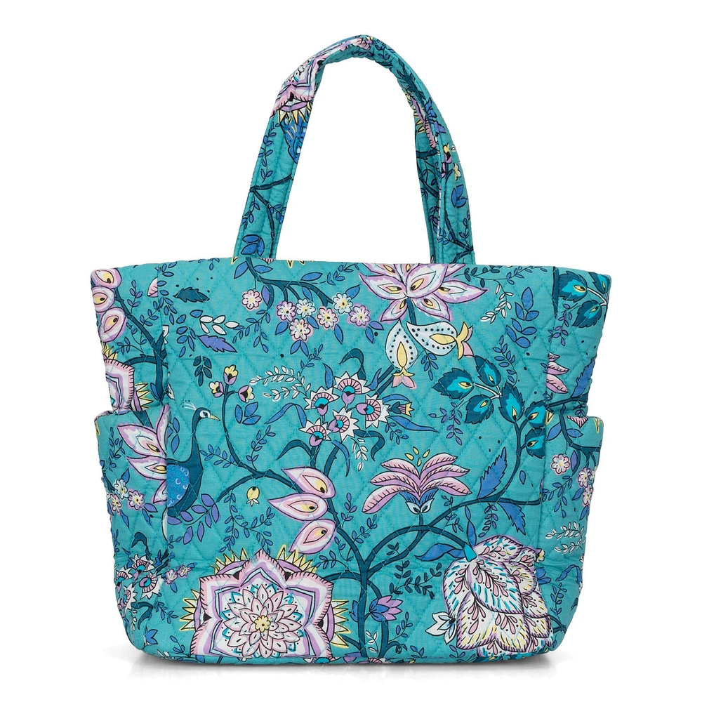 FINAL SALE Vera Bradley Medium Zip Top Tote Peacock Garden