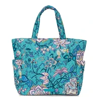 Sac fourre-tout zippé de taille moyenne Vera Bradley Peacock Garden