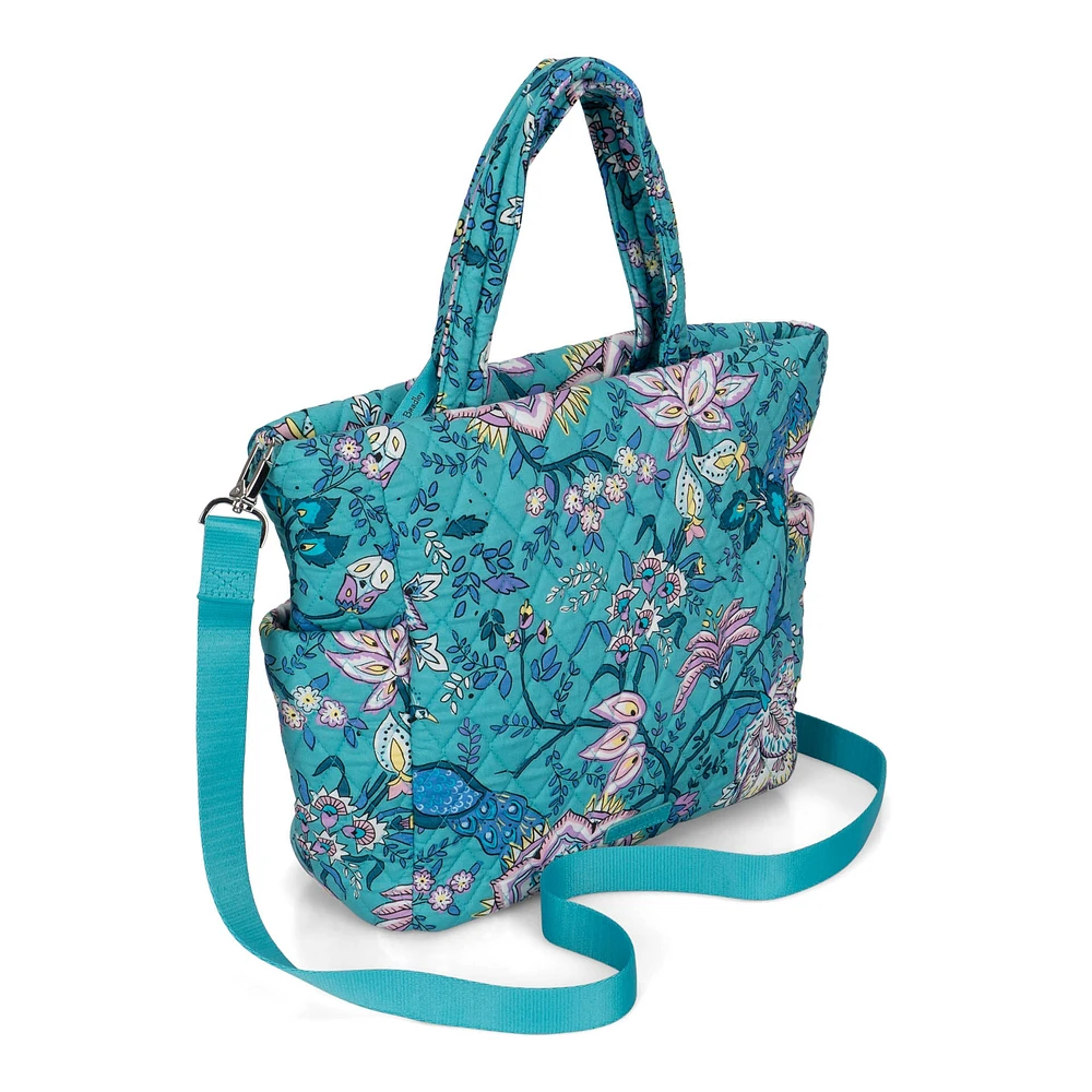 Vera Bradley Medium Zip Top Tote Peacock Garden