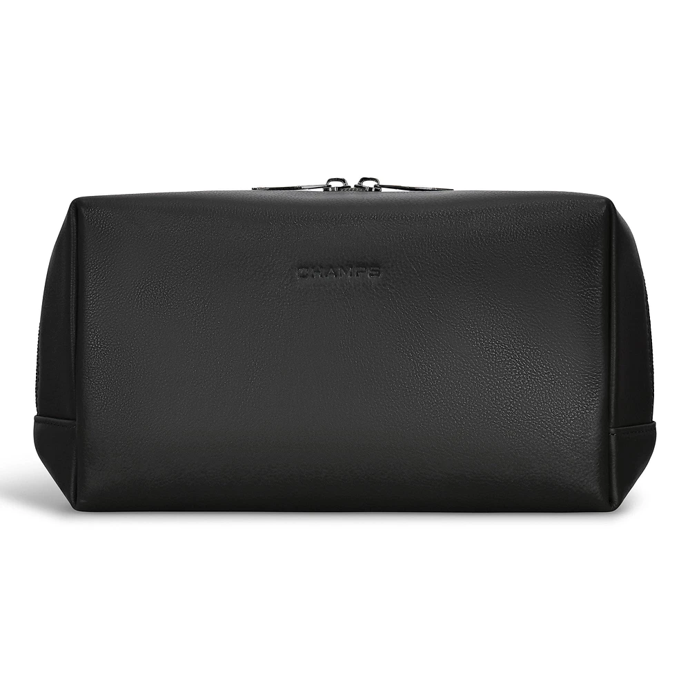 Onyx / Leather Toiletry Bag