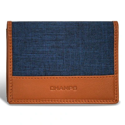 Porte-cartes en denim/cuir