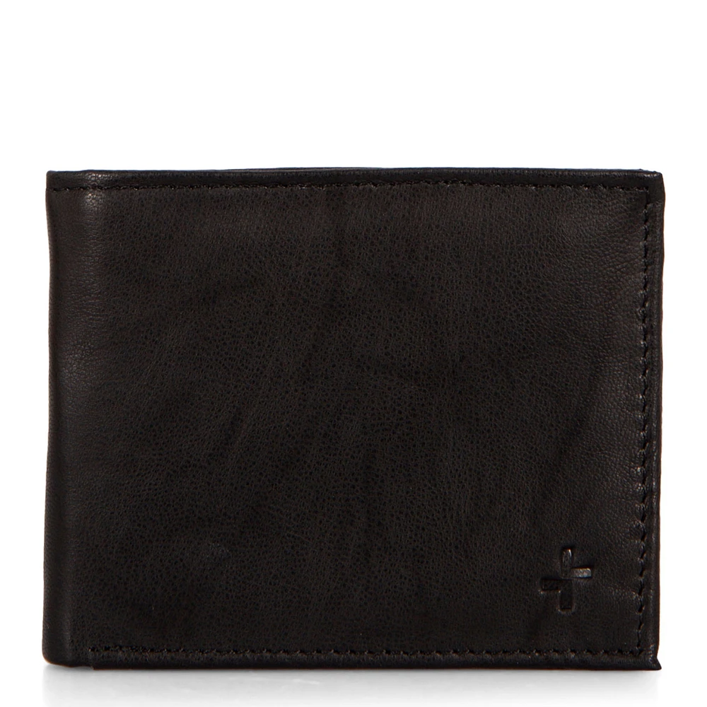 Leather RFID Bifold Wallet with Flip-Up Wing