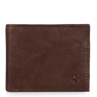 FINAL SALE Leather RFID Bifold Wallet with Flip-Up Wing