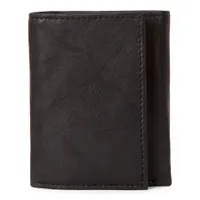 Leather RFID Trifold Wallet with centre wing