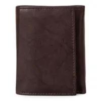 Leather RFID Trifold Wallet with centre wing