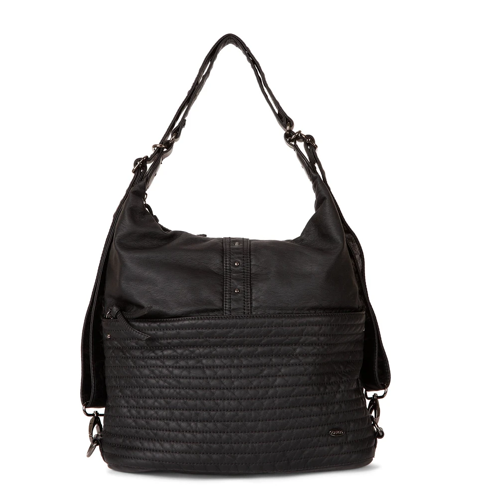 Quilted Convertible Hobo Bag