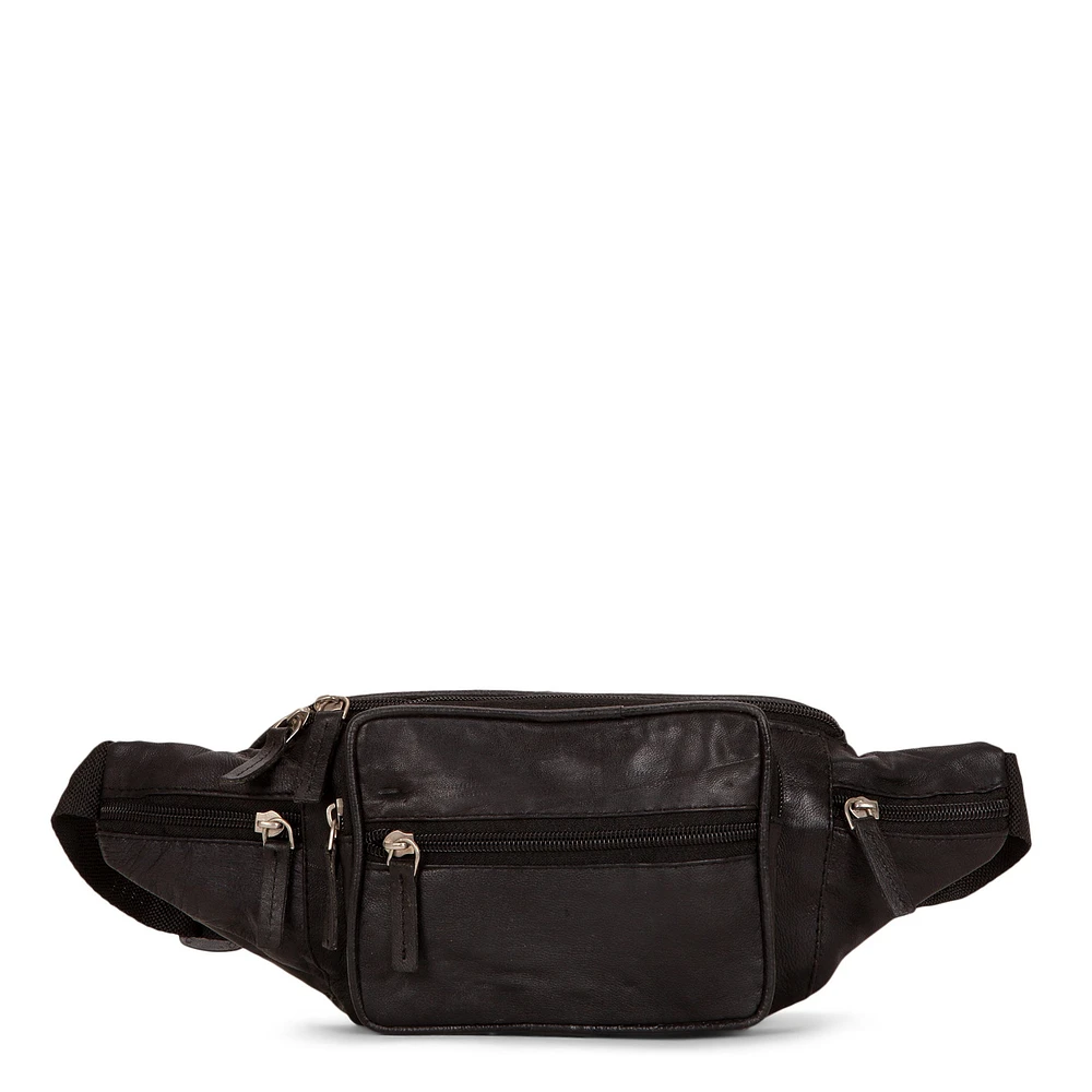 Bentley Leather Multi-Zip Fanny Pack