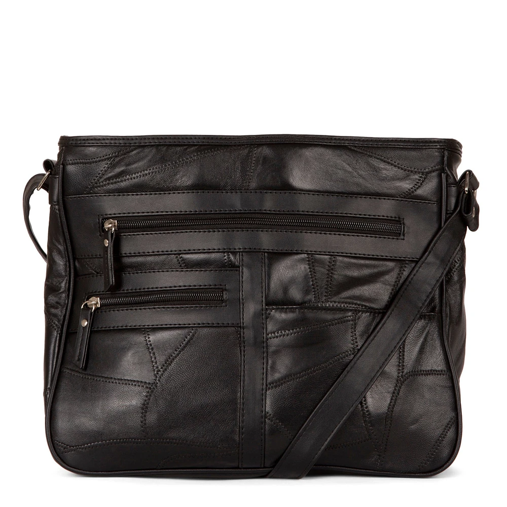 Patch Leather RFID Crossbody Bag