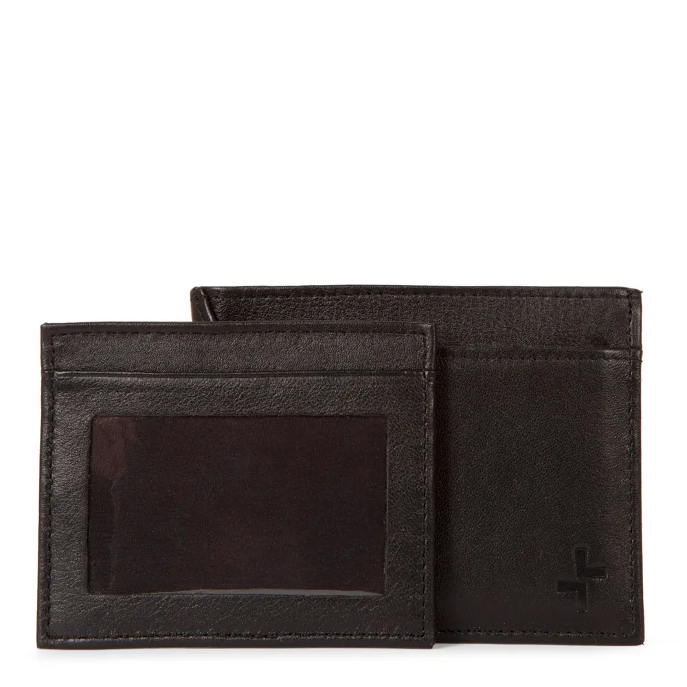 Leather RFID Flip-Up Wing Wallet