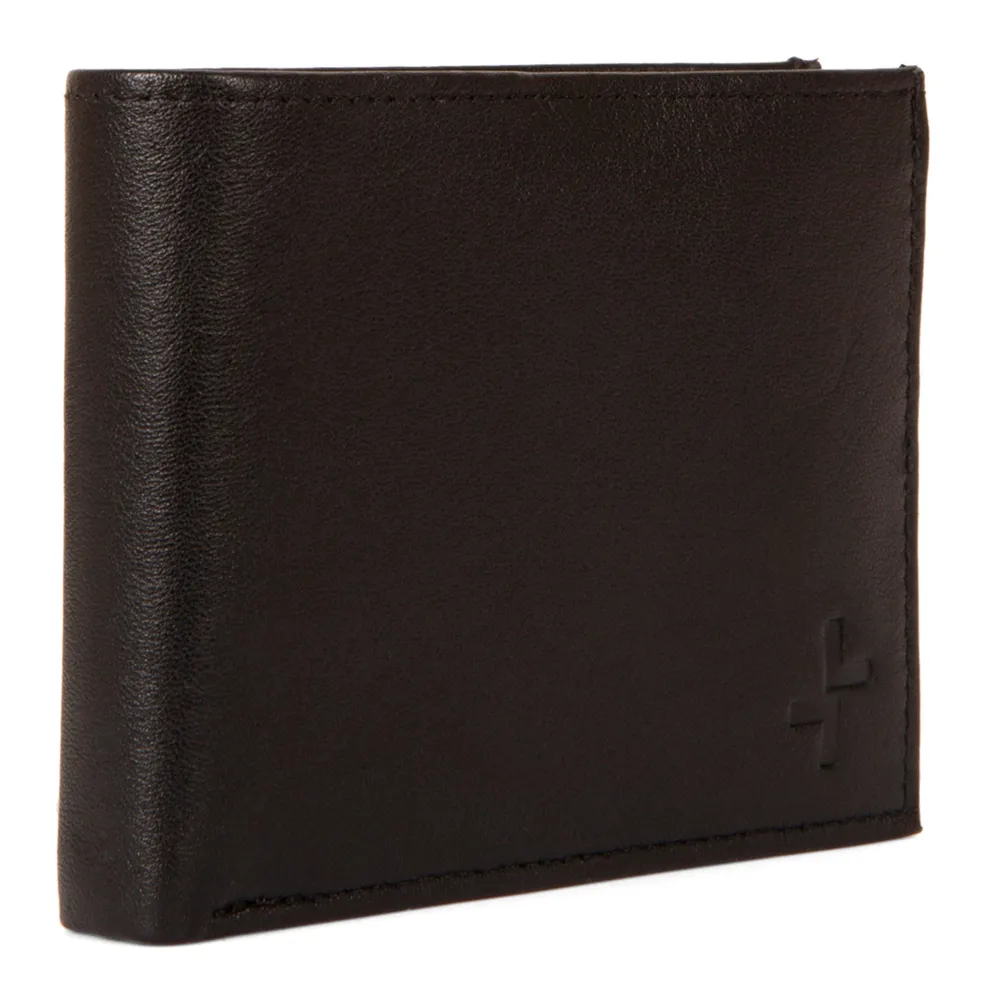 Leather RFID Bi-Fold Centre Wing with coin Pocket Wallet