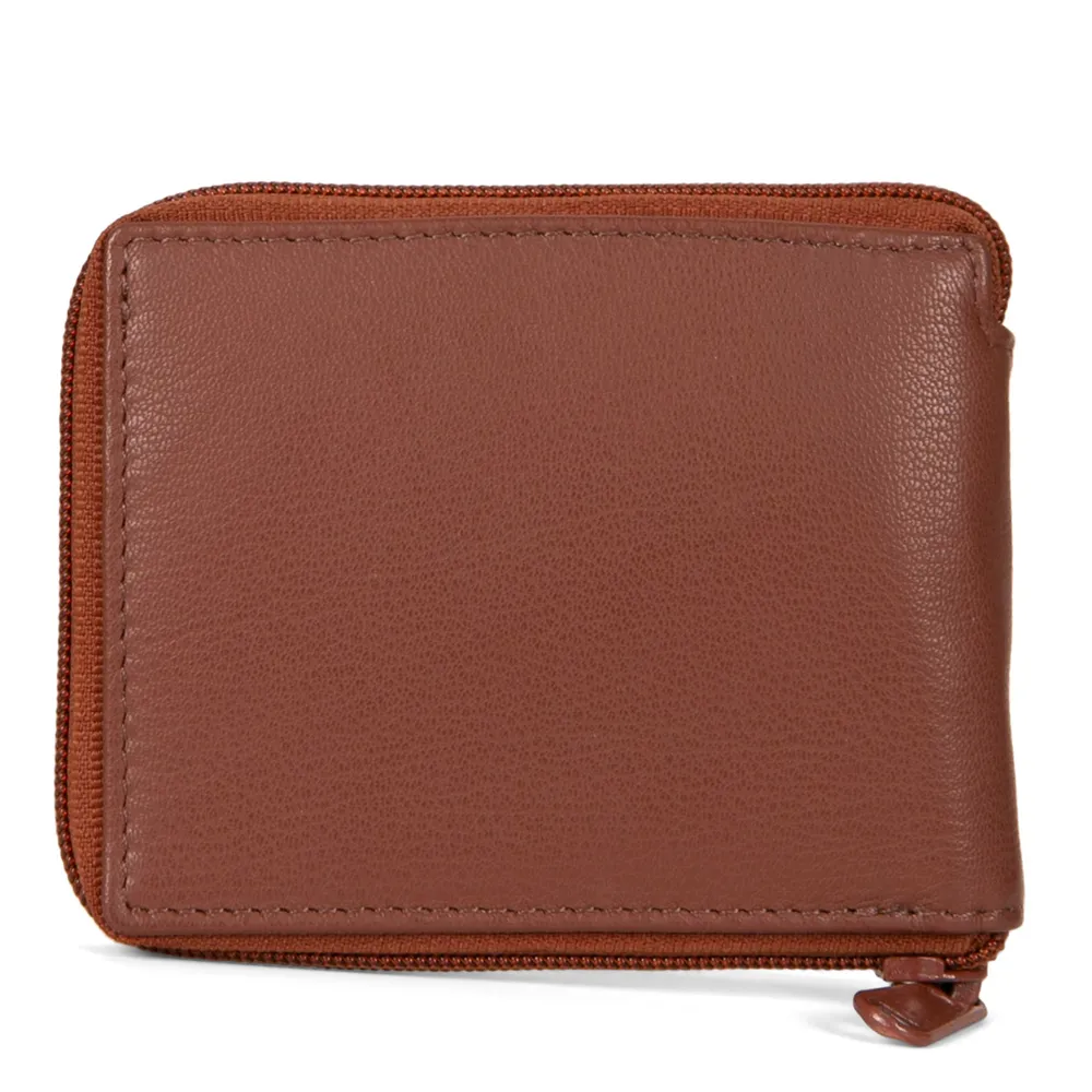 Leather Zip Around RFID Wallet