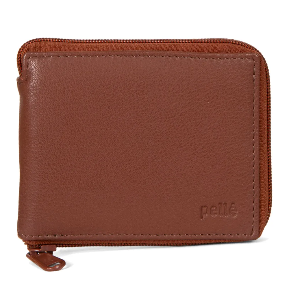 Leather Zip Around RFID Wallet