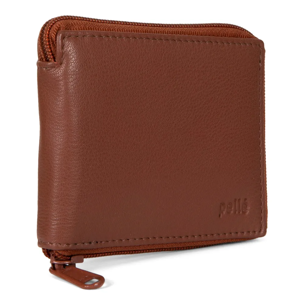 Leather Zip Around RFID Wallet