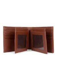 Leather Double Center Wing RFID Wallet