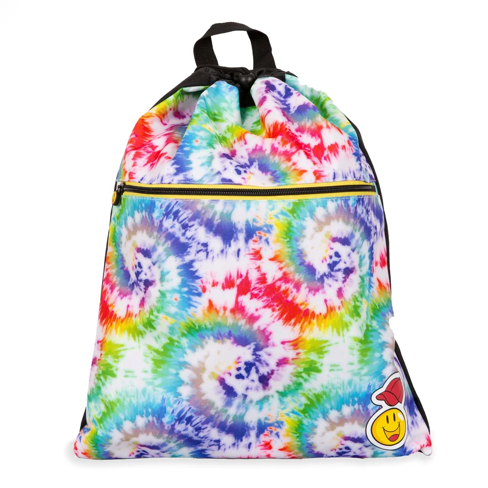 Smiley Tie Dye Drawstring Bag