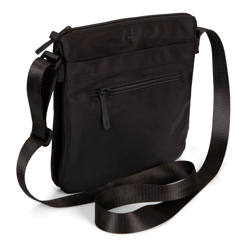 Basic Nylon RFID 2-Gusset Crossbody Bag