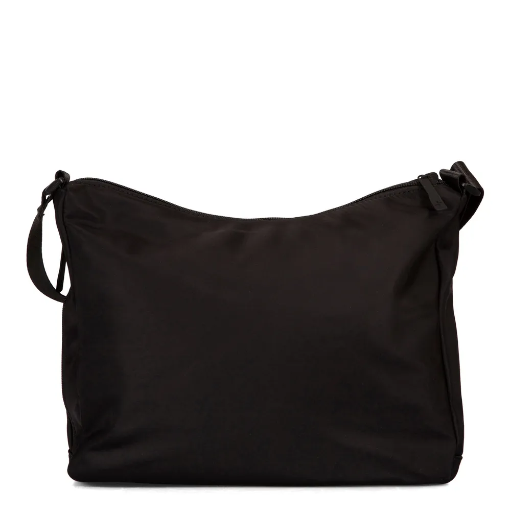 Basic Nylon RFID Multi-Pocket Crossbody Bag - Black